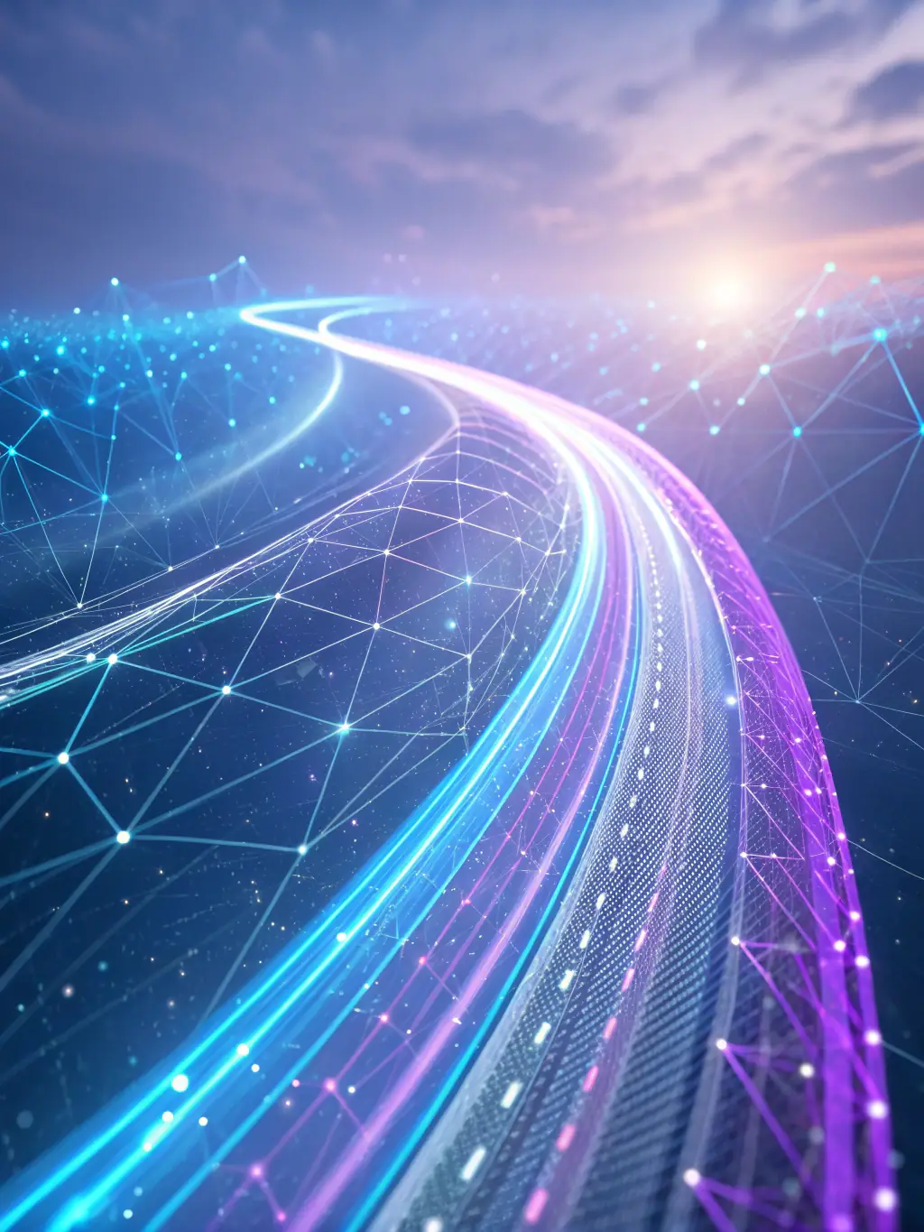 An abstract image representing algorithmic processes, with interconnected nodes and flowing data streams, symbolizing LALLEMTECH's algorithmic catalysis service.